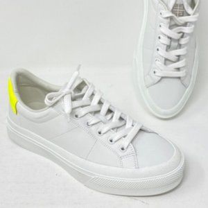 GIVENCHY City Sport Leather Sneakers White Yellow Size 9